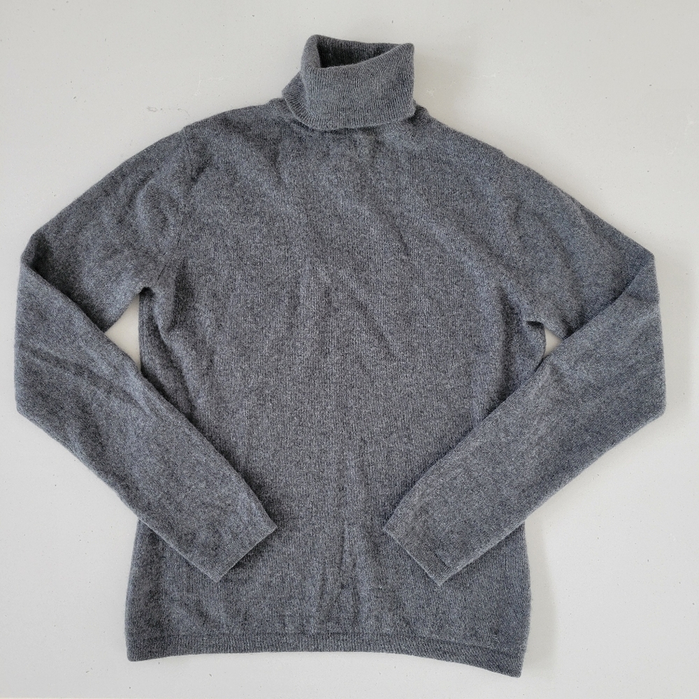 Apt 9 Cashmere Sweater Turtleneck Gray S Pullover Womens READ FLAW